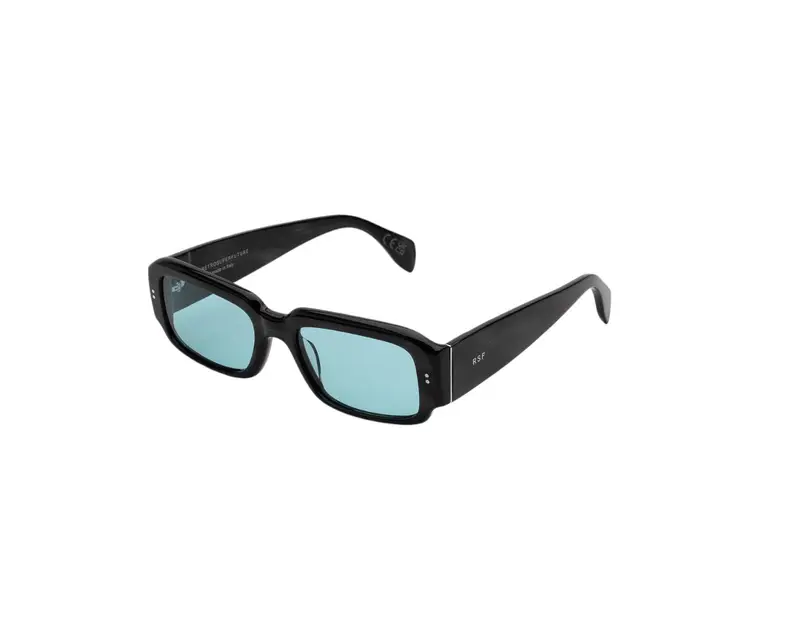 Retrosuperfuture Unisex AC1 Etrusco Tangeri Occhiali da sole Acetato Nero Turchese Squadrata Normale