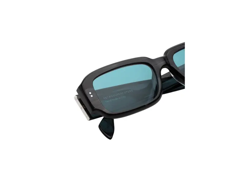 Retrosuperfuture Unisex AC1 Etrusco Tangeri Occhiali da sole Acetato Nero Turchese Squadrata Normale miniatura 2