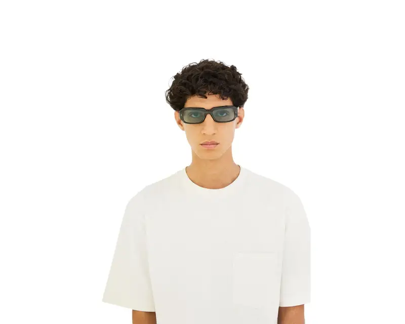 Retrosuperfuture Unisex AC1 Etrusco Tangeri Occhiali da sole Acetato Nero Turchese Squadrata Normale miniatura 3