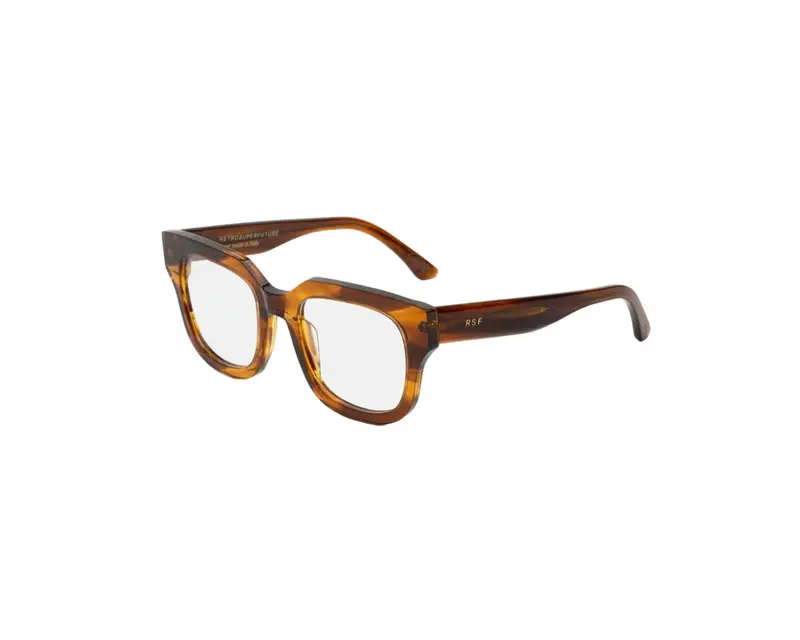 Retrosuperfuture Unisex AIA Sabato optical Striata Montature da vista Acetato Marrone  Squadrata Normale