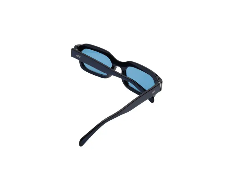 Retrosuperfuture Unisex AJS Boletus Metallic Blue Occhiali da sole Acetato Blu Squadrata Normale miniatura 2