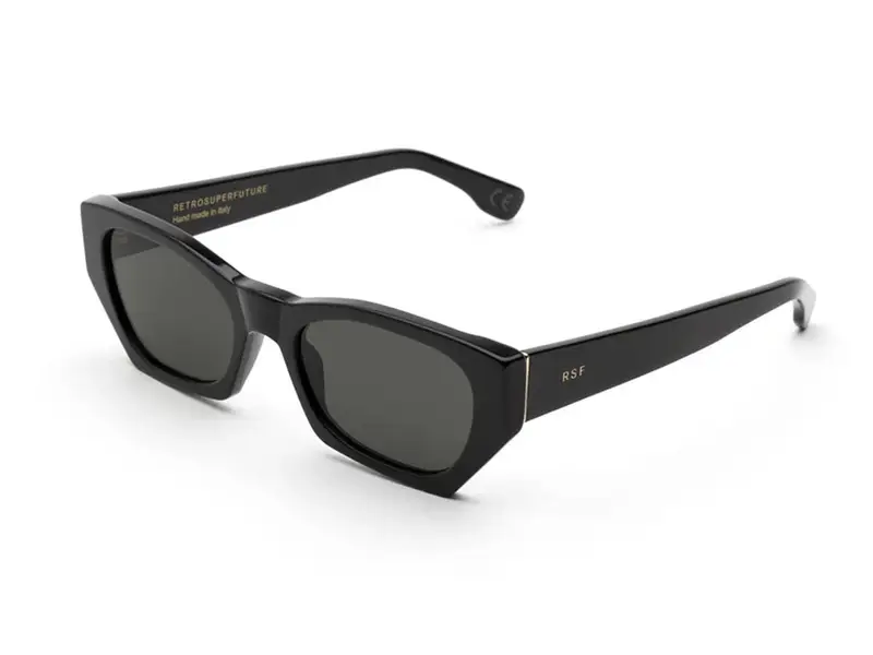 Retrosuperfuture Unisex B3L Amata Black Occhiali da sole Acetato Nero Nero Geometrica Normale