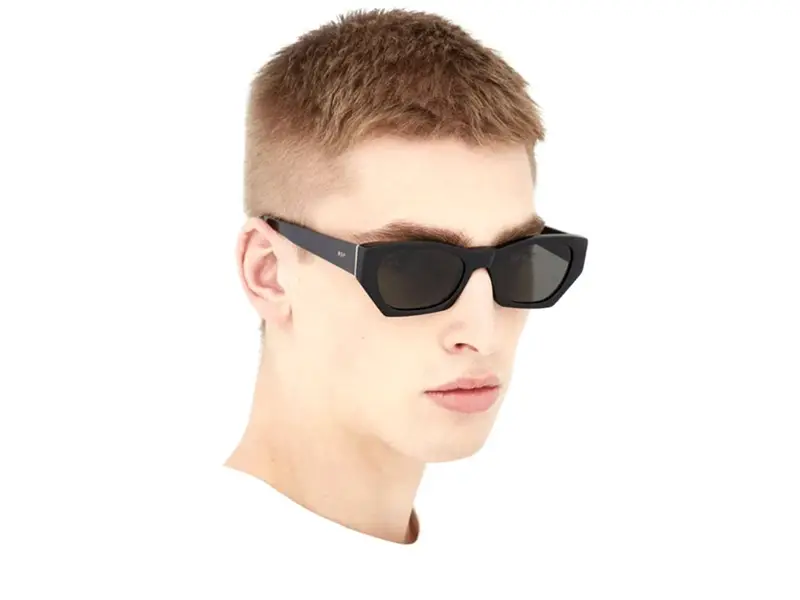 Retrosuperfuture Unisex B3L Amata Black Occhiali da sole Acetato Nero Nero Geometrica Normale miniatura 3