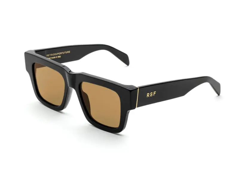 Retrosuperfuture Unisex B5Y Mega Refined Occhiali da sole Acetato Nero Marrone Squadrata