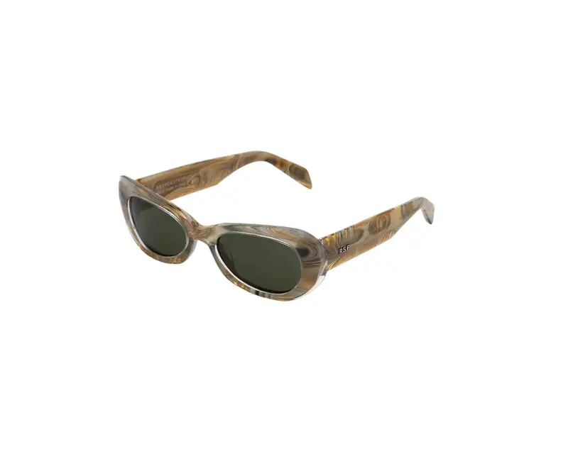 Retrosuperfuture Unisex BAX Izipho Boogie Occhiali da sole Acetato Beige Verde Geometrica Normale