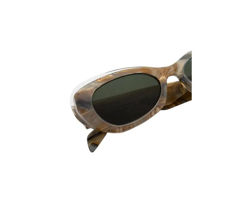 Retrosuperfuture Unisex BAX Izipho Boogie Occhiali da sole Acetato Beige Verde Geometrica Normale miniatura 2
