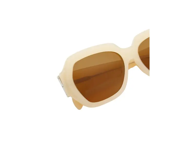 Retrosuperfuture Unisex BAZ Nala Crema Occhiali da sole Acetato Crema Marrone Squadrata Normale miniatura 2