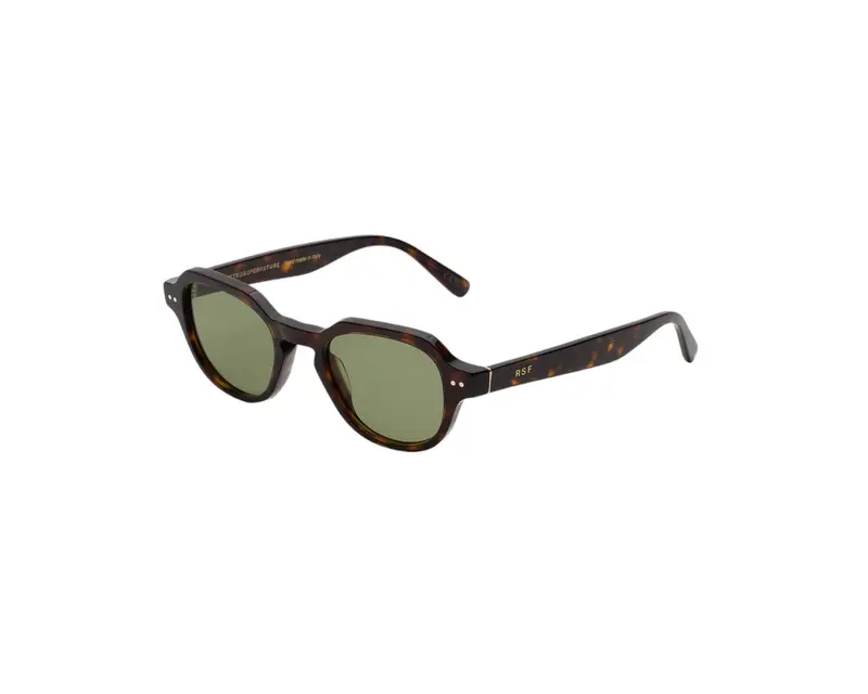 Retrosuperfuture Unisex BCH Voce 3627 Occhiali da sole Acetato Havana Verde Rotonda Normale