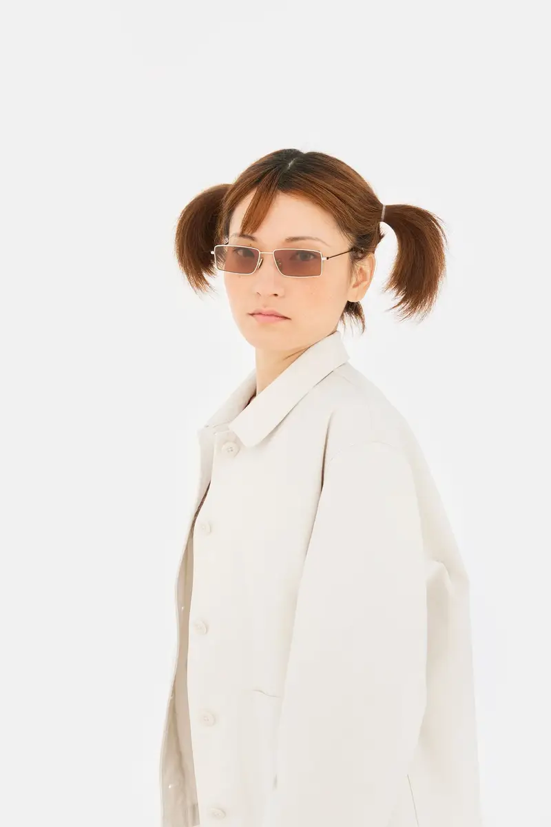 Retrosuperfuture Unisex BM5 CHOPPER BROWN MARBLE Occhiali da sole Metallo Grigio Marrone Squadrata Normale miniatura 2