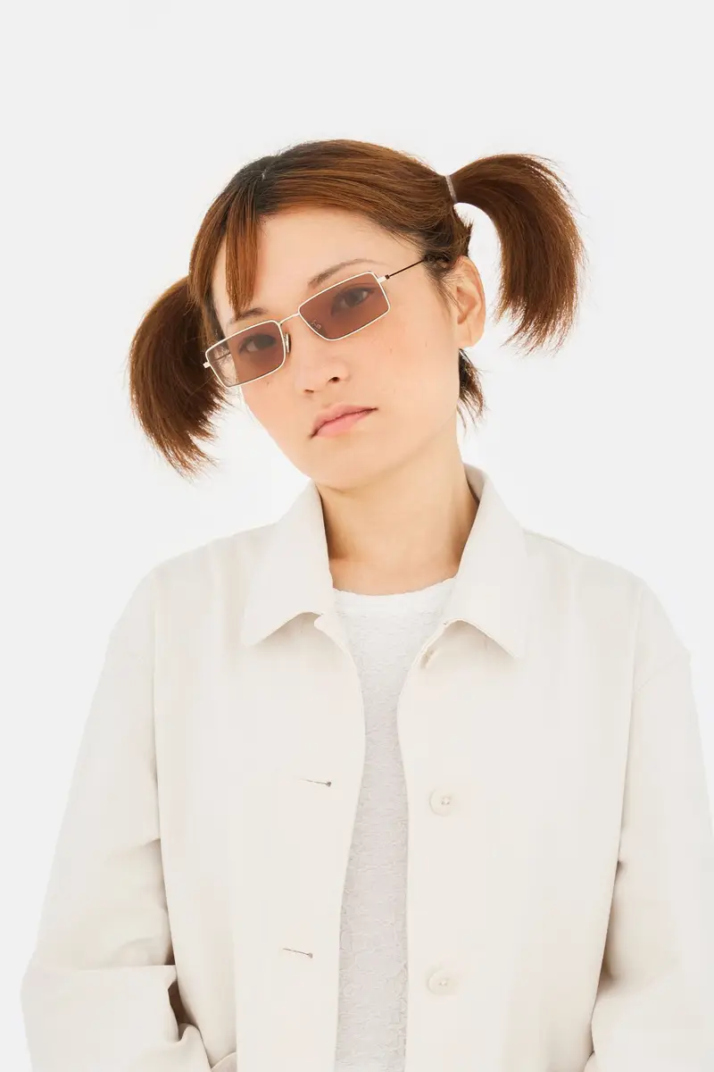 Retrosuperfuture Unisex BM5 CHOPPER BROWN MARBLE Occhiali da sole Metallo Grigio Marrone Squadrata Normale miniatura 3