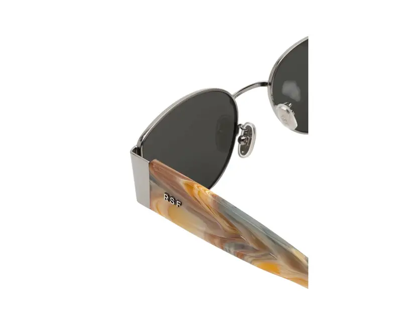 Retrosuperfuture Unisex BQI X Boogie Occhiali da sole Metallo Beige Verde Rotonda Normale miniatura 2