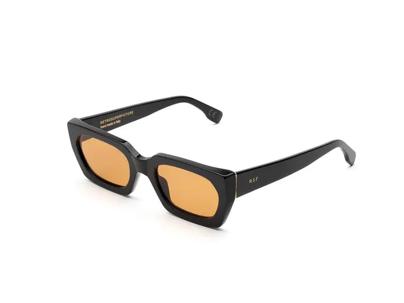 Retrosuperfuture Unisex BTR Teddy Refined Occhiali da sole Acetato Nero Marrone Squadrata