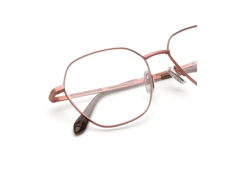 Retrosuperfuture Unisex BZN Numero 138 Dark brown Montature da vista Metallo Marrone Geometrica miniatura 2