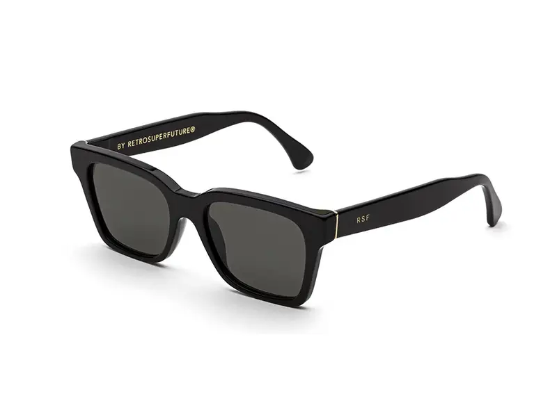 Retrosuperfuture Unisex C2N America Black Occhiali da sole Acetato Nero Nero Squadrata