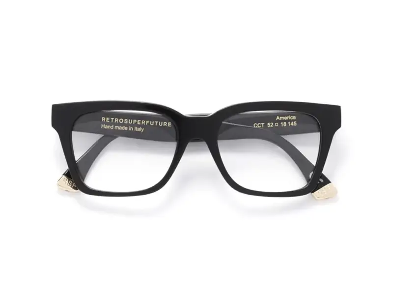 Unisex CCT America Optical Nero Montature da vista Acetato Nero Squadrata miniatura 2