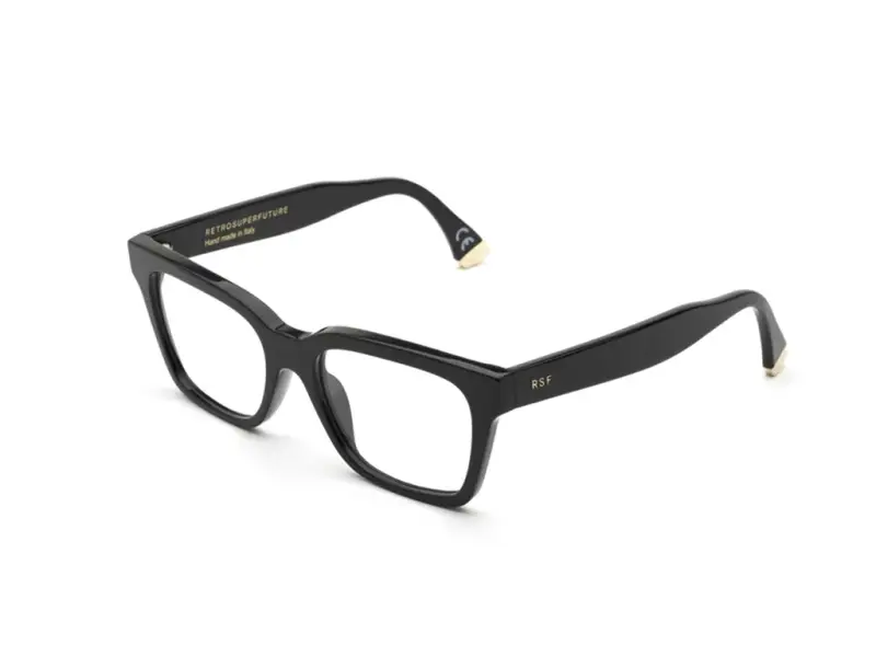 Unisex CCT America Optical Nero Montature da vista Acetato Nero Squadrata