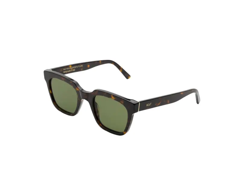 Retrosuperfuture Unisex CG1 Giusto 3627 Green Occhiali da sole Acetato Havana Verde Squadrata Normale