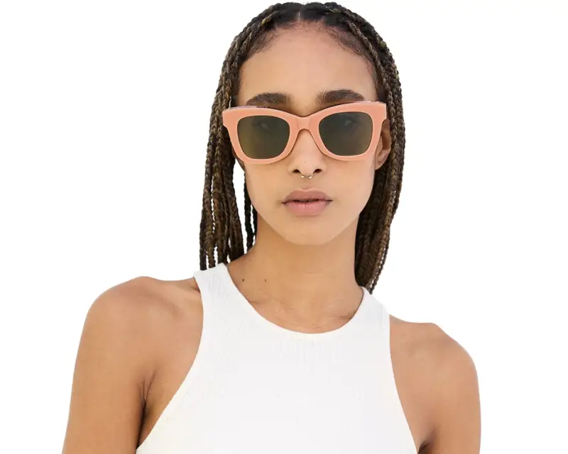 Retrosuperfuture Unisex CXY Altura Pale pink Occhiali da sole Acetato Rosa Verde Squadrata Normale miniatura 3