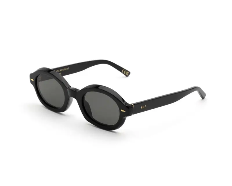 Retrosuperfuture Unisex D7Z Marzo Black Occhiali da sole Acetato Nero Nero Rotonda Normale