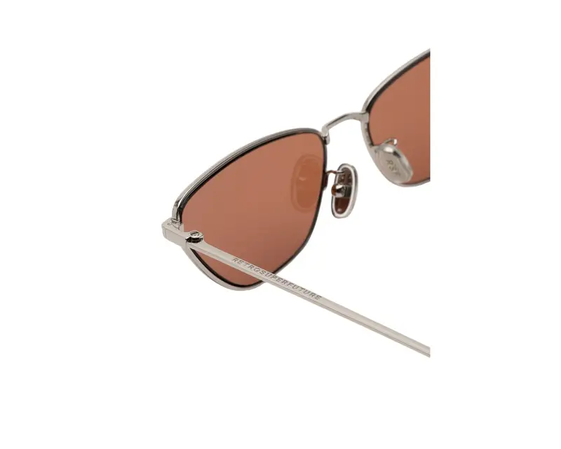 Retrosuperfuture Unisex DJN Spillo Bordeaux Occhiali da sole Metallo Argento Bordeaux Cat Eye Normale miniatura 2