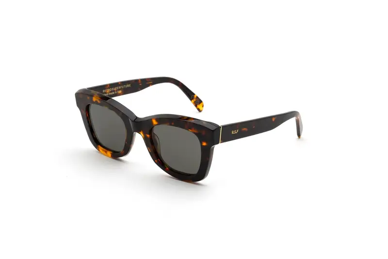Retrosuperfuture Unisex DLC Altura Burnt havana Occhiali da sole Acetato Havana Nero Squadrata Normale