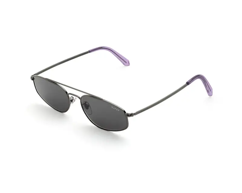 Retrosuperfuture Unisex DQK Tema 2.0 Black Occhiali da sole Metallo Grigio Grigio Geometrica Normale