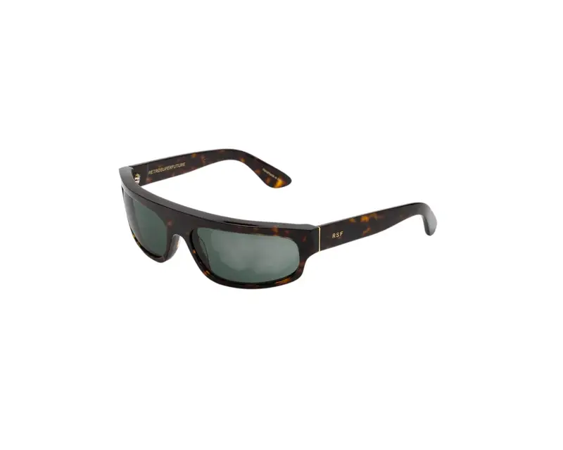 Retrosuperfuture Unisex E0M Zam Havana Occhiali da sole Acetato Havana Verde Squadrata Normale