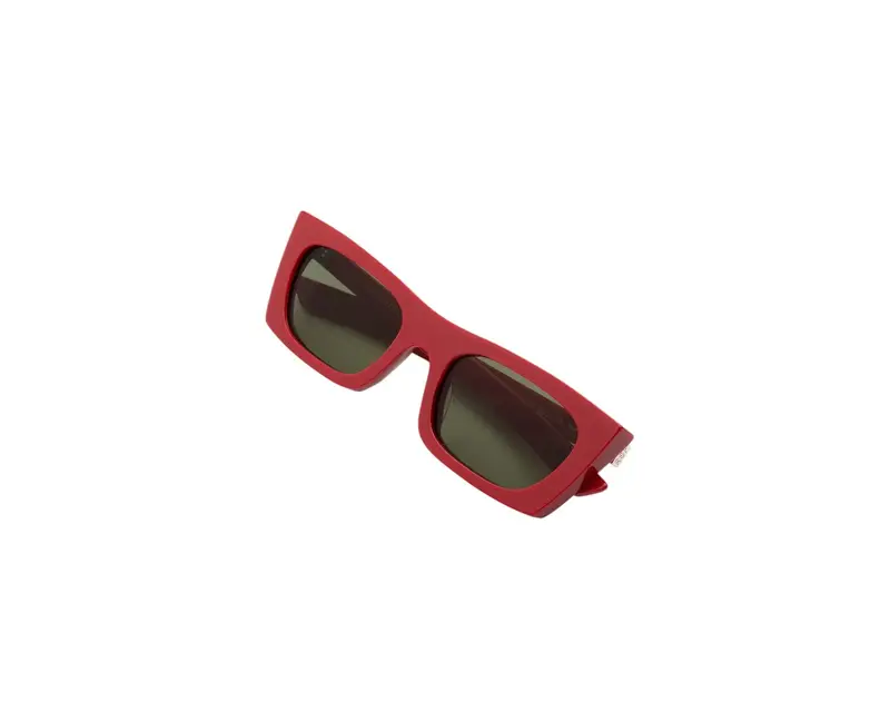 Retrosuperfuture Unisex E7D Fred 2.0 Red Occhiali da sole Acetato Rosso Verde Squadrata Normale miniatura 2