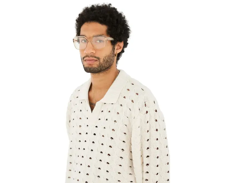 Retrosuperfuture Unisex ET4 Numero 125 Cream Montature da vista Acetato Beige Squadrata miniatura 3