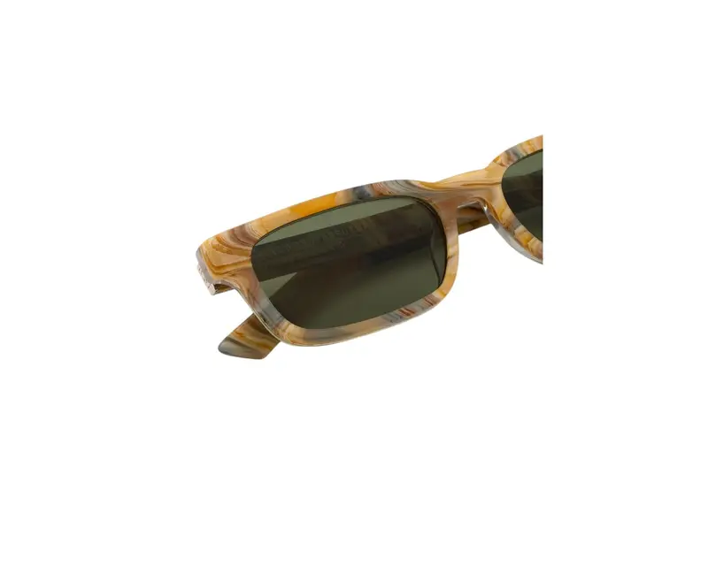 Retrosuperfuture Unisex F0O Gesto Boogie Beige Occhiali da sole Acetato Beige Verde Squadrata Normale miniatura 2