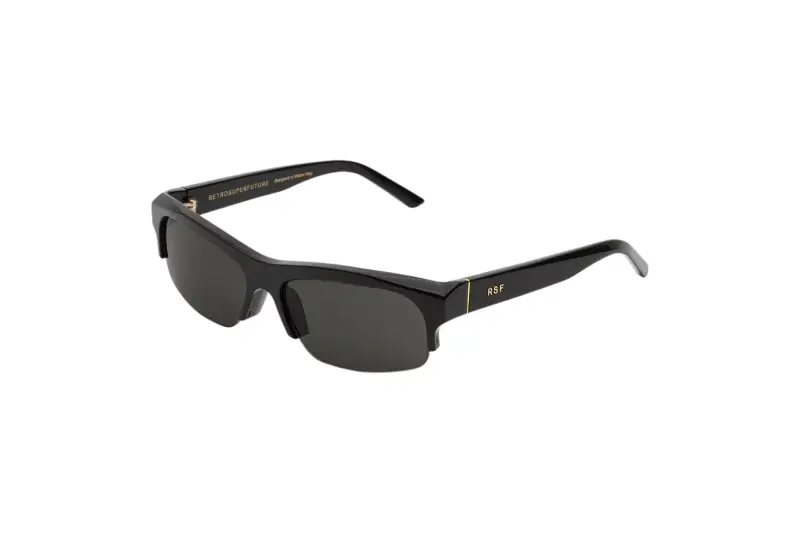 Unisex FIF SCATTO BLACK Occhiali da sole Acetato Nero Nero Geometrica Normale