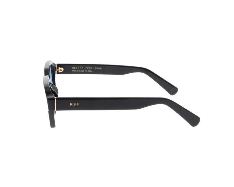 Retrosuperfuture Unisex FOE Caro Azure Occhiali da sole Acetato Nero Azzurro Squadrata miniatura 2