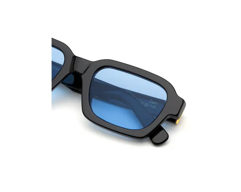 Retrosuperfuture Unisex FOE Caro Azure Occhiali da sole Acetato Nero Azzurro Squadrata miniatura 3