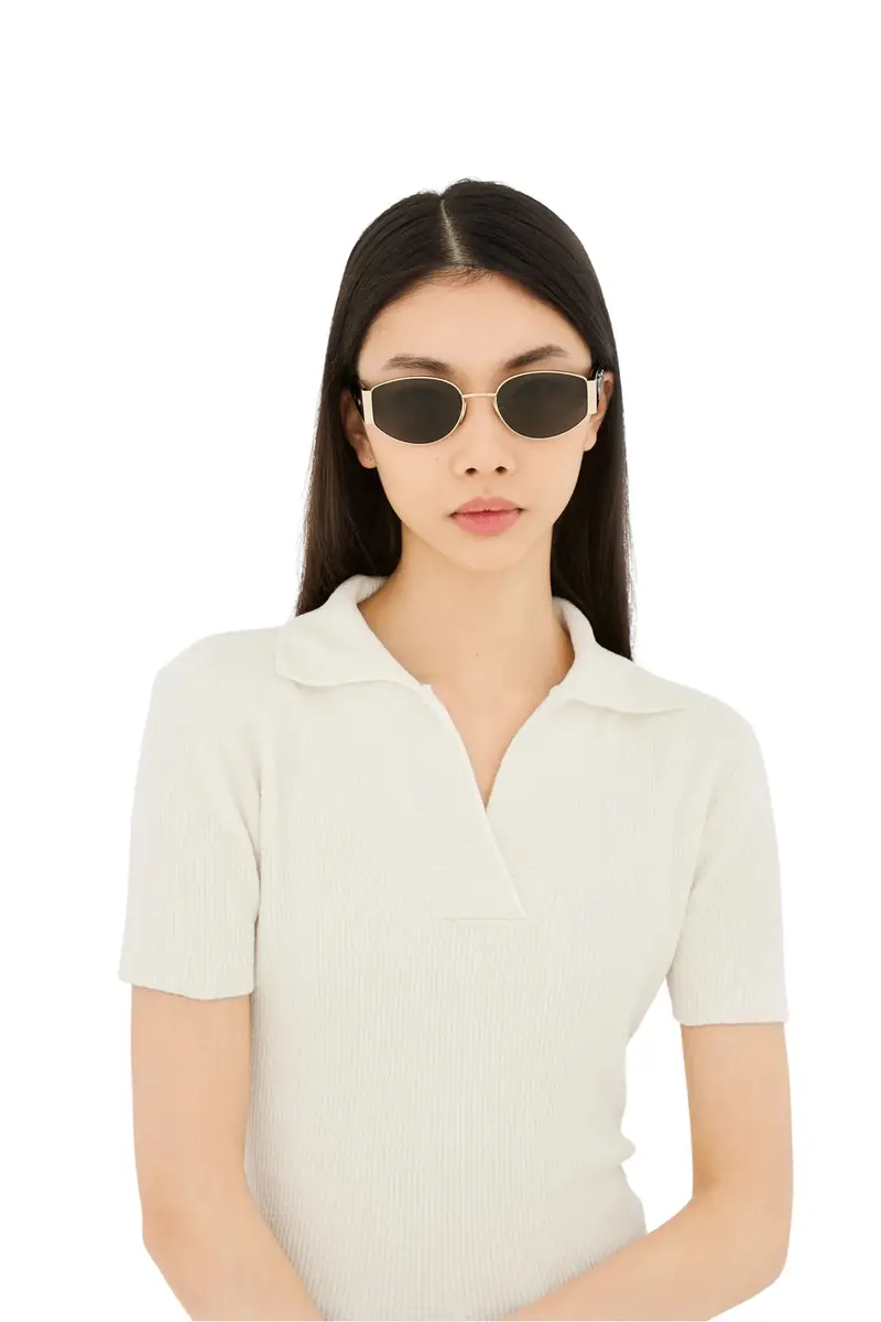 Retrosuperfuture Unisex G3L X Black Occhiali da sole Metallo Oro Grigio Rotonda Normale miniatura 3