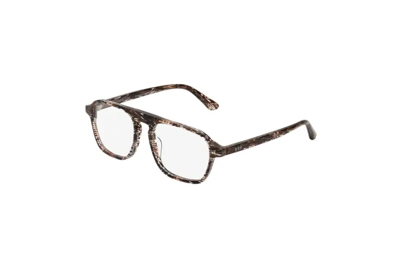 Unisex GVV NUMERO 142 STRAMBO Montature da vista Acetato Marrone Squadrata