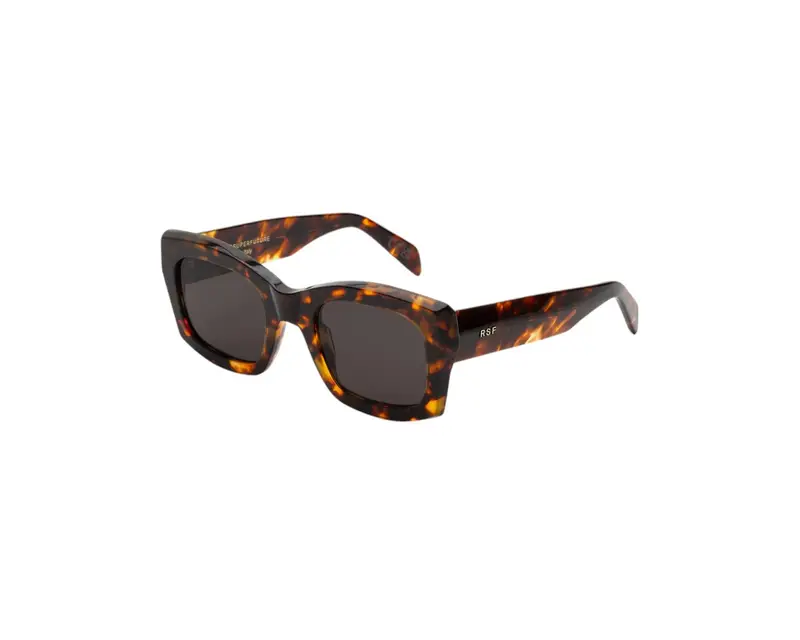 Retrosuperfuture Unisex H8Y Komori Burnt havana Occhiali da sole Acetato Havana Grigio Squadrata Normale