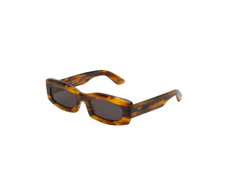 Retrosuperfuture Unisex HHJ Zaga Tangeri Occhiali da sole Acetato Havana Grigio Squadrata Normale