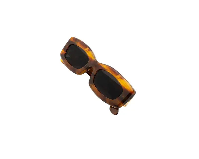 Retrosuperfuture Unisex HHJ Zaga Tangeri Occhiali da sole Acetato Havana Grigio Squadrata Normale miniatura 2