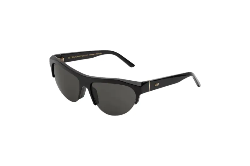 Unisex IZ8 ORA BLACK Occhiali da sole Acetato Nero Nero Cat Eye Normale