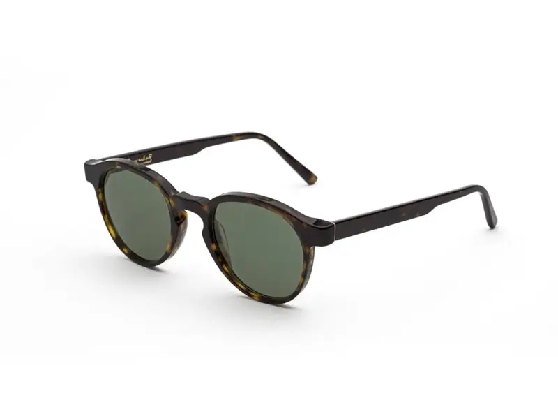 Retrosuperfuture Unisex J02 The Warhol 3627 Green Occhiali da sole Acetato Havana Verde Rotonda Normale