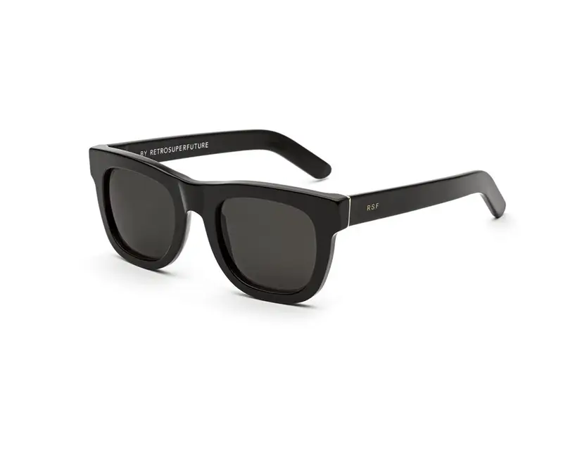 Retrosuperfuture Unisex J6C Ciccio Black Occhiali da sole Acetato Nero Grigio Squadrata Normale
