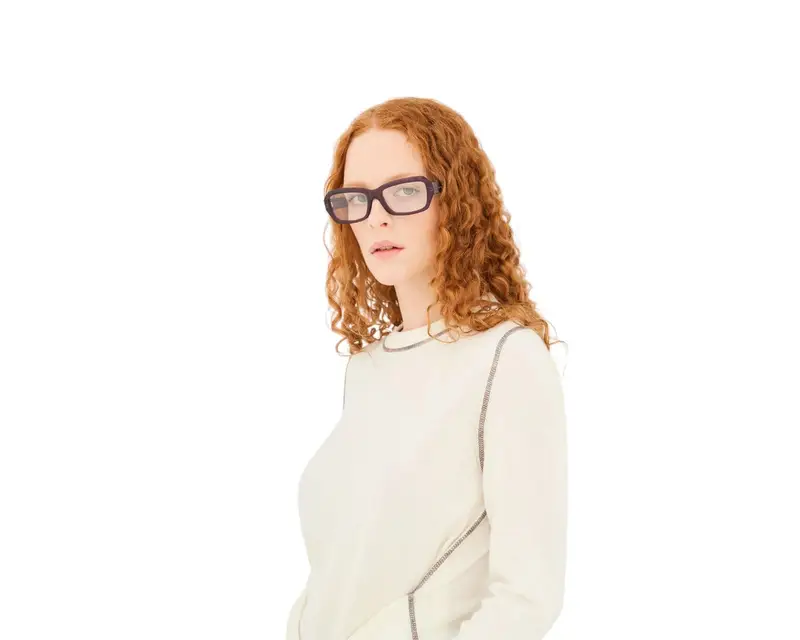 Retrosuperfuture Unisex JG6 Numero 134 Melanzana Montature da vista Acetato Viola Squadrata miniatura 3