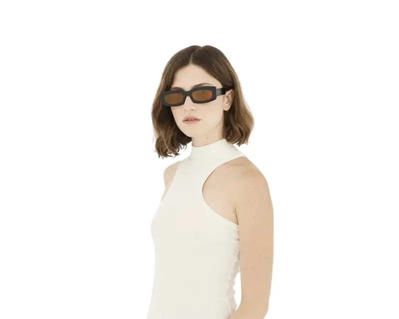 Retrosuperfuture Unisex JJ9 Zaga Refined Occhiali da sole Acetato Nero Marrone Squadrata Normale miniatura 3