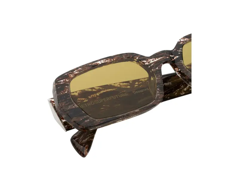 Unisex JUE L'ALTRO STRAMBO Occhiali da sole Acetato Marrone Marrone Squadrata Normale miniatura 3