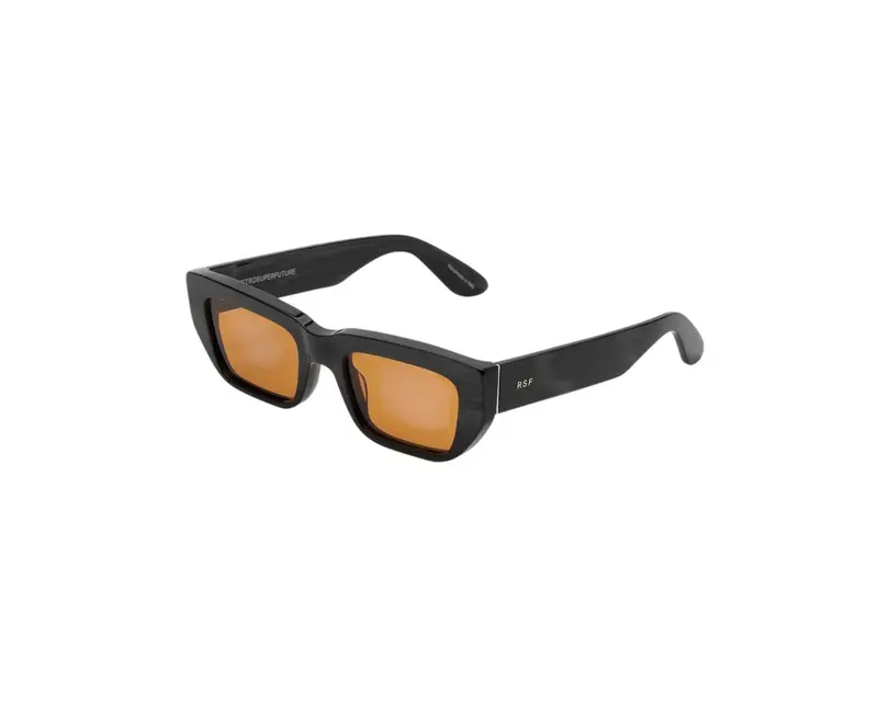 Retrosuperfuture Unisex JWE RA Black Cat Occhiali da sole Acetato Nero Marrone Squadrata