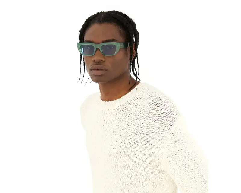 Retrosuperfuture Unisex K2F Ra Sage Occhiali da sole Acetato Verde Azzurro Squadrata Normale miniatura 3