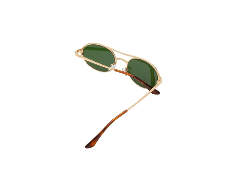 Retrosuperfuture Unisex KIW Bird Classics Gold Occhiali da sole Metallo Oro Verde Rotonda Normale miniatura 2