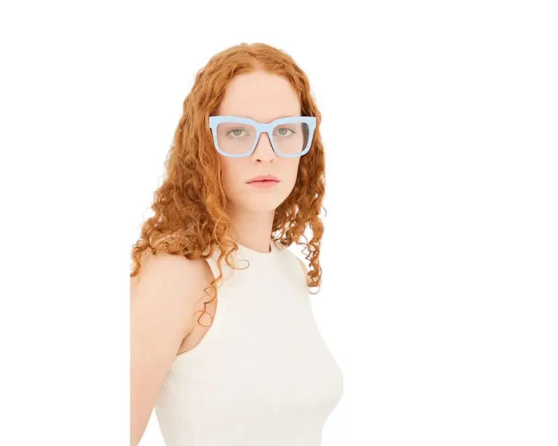 Retrosuperfuture Unisex L1S Numero 136 Azzurro Montature da vista Acetato Azzurro Squadrata miniatura 3