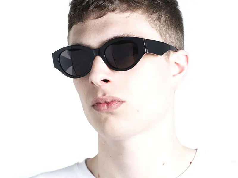 Retrosuperfuture Unisex L3I Drew Mama Black Occhiali da sole Acetato Nero Nero Rotonda Normale miniatura 3