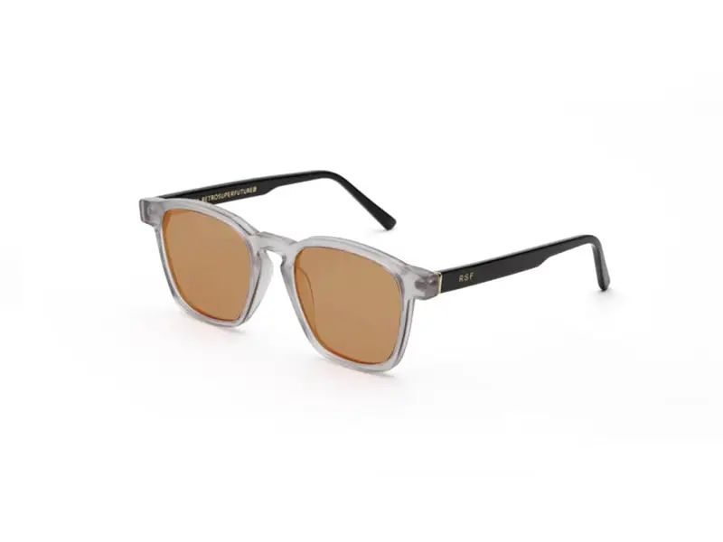 Retrosuperfuture Unisex M4O Unico Stilo Occhiali da sole Acetato Grigio Marrone Squadrata Normale